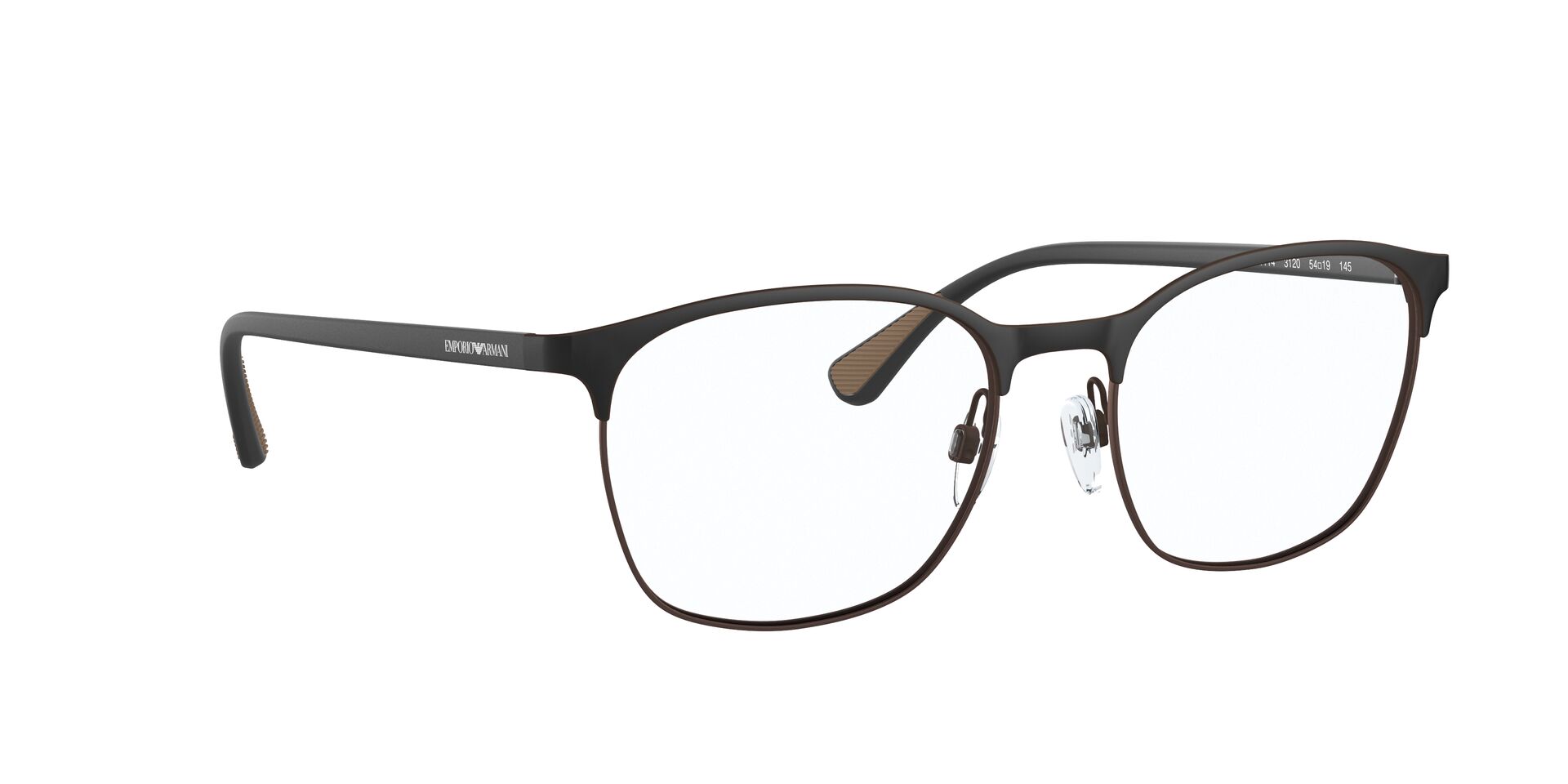 Emporio Armani Optical Matte Black/Brown EA1114 3120 52 - Image 2