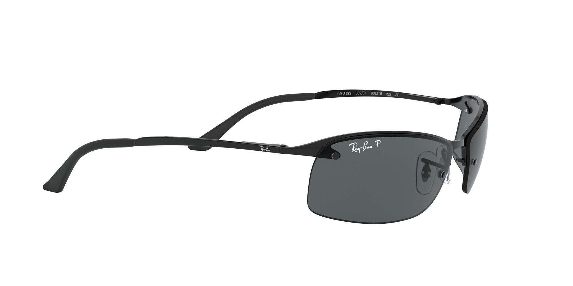 Ray-Ban Polarized Metal Black Sunglasses RB3183 002 63 - Image 3