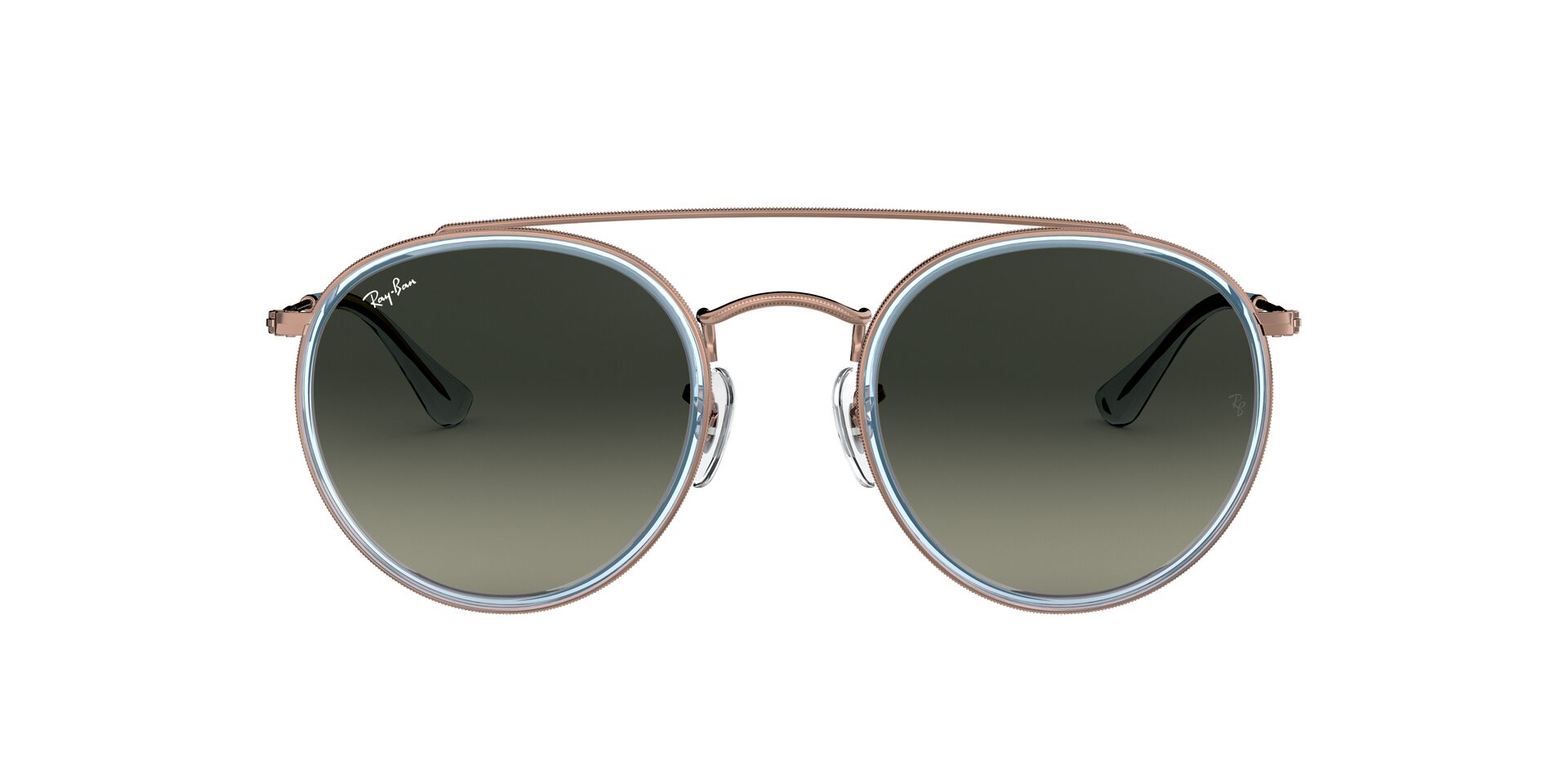 Ray-Ban Round Double Bridge Blue Sunglasses RB3647N 906771 51
