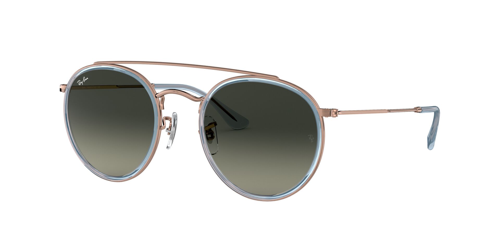 Ray-Ban Round Double Bridge Blue Sunglasses RB3647N 906771 51 - Image 3