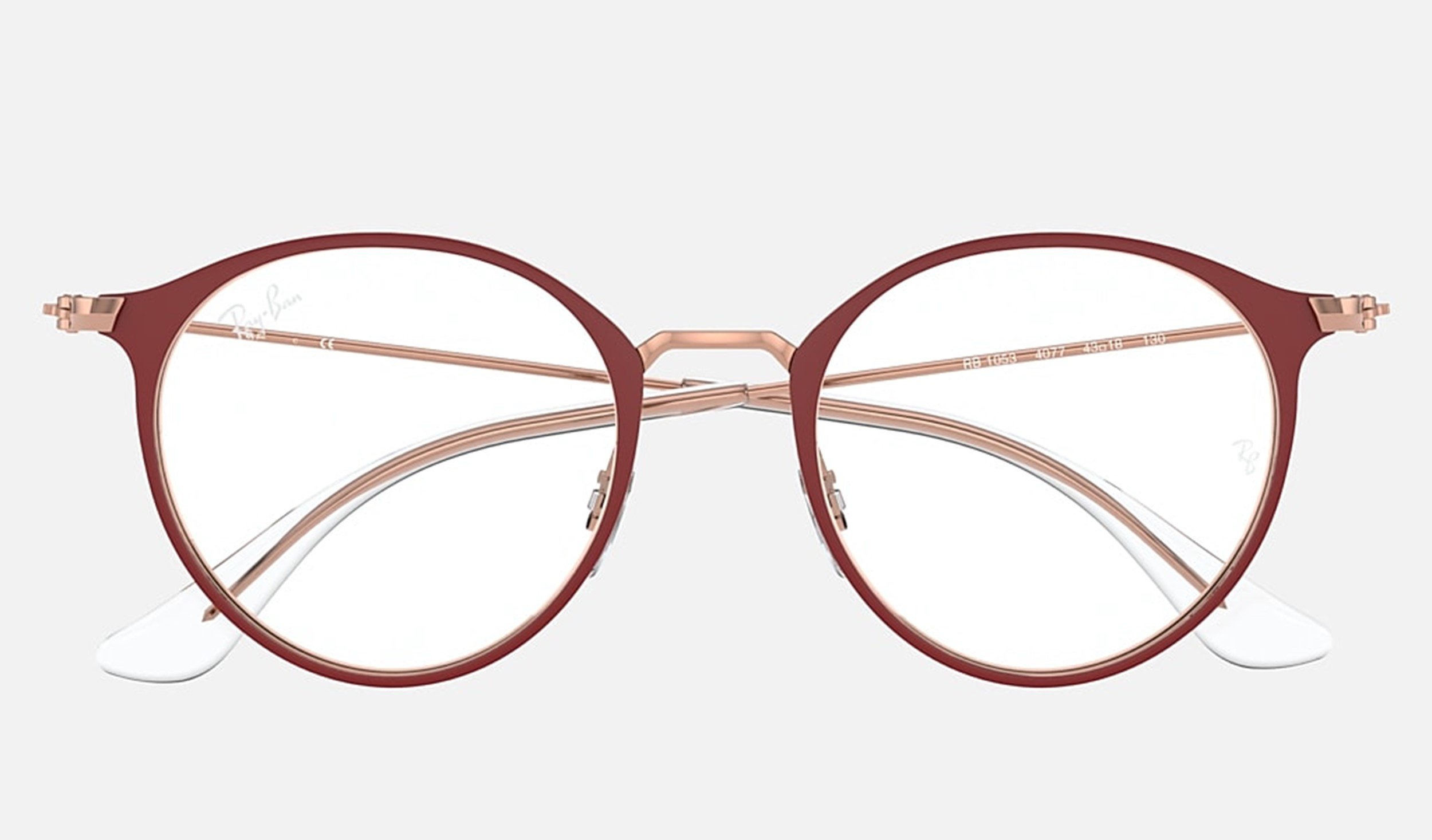 Kids Ray-Ban Junior Matte Bordeaux on Rose Gold Optical RB1053 4077 45 - Image 2