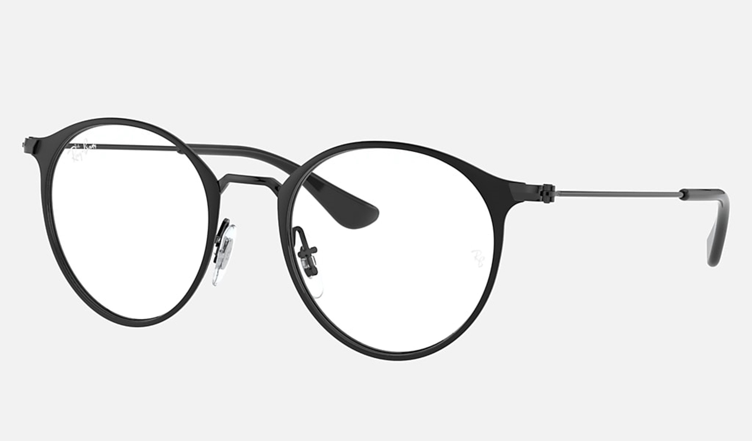 Kids Ray-Ban Junior Matte Black Round Metal Optical RB1053 4065 45