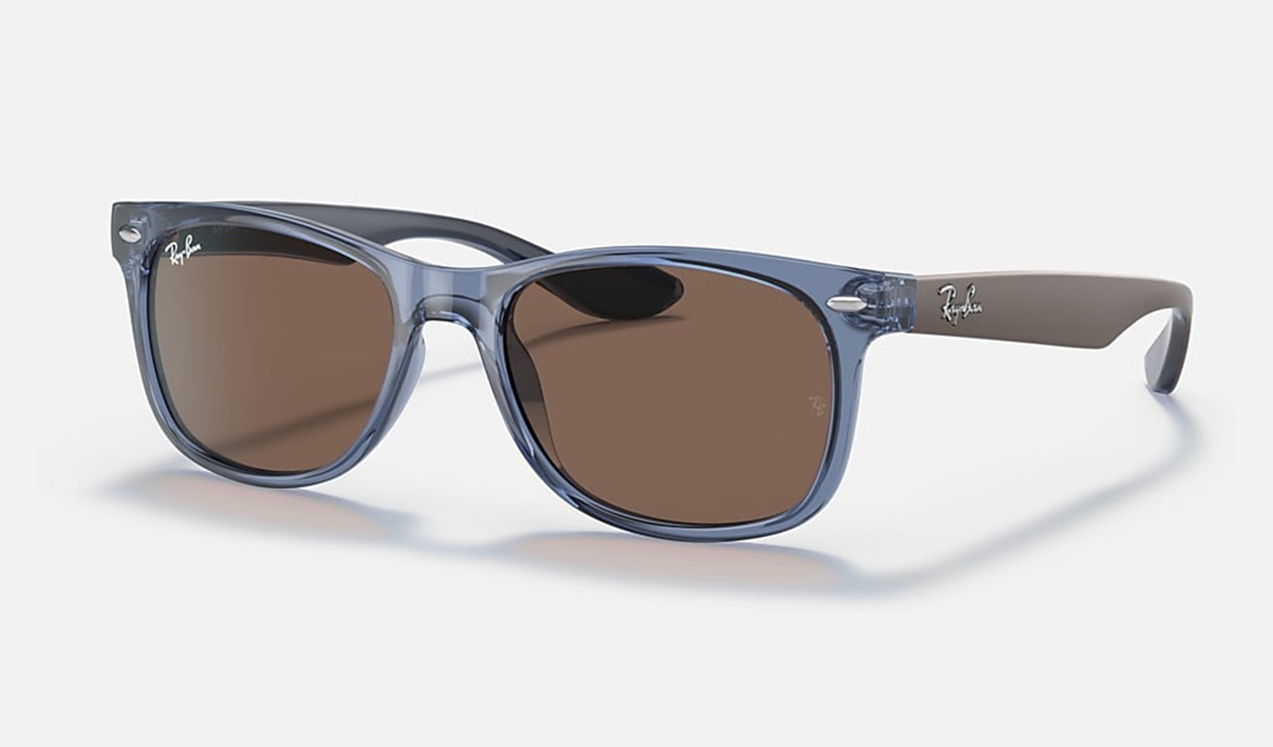 Kids Ray-Ban Junior New Wayfarer Transparent Blue Sunglasses RJ9052S 706873 48