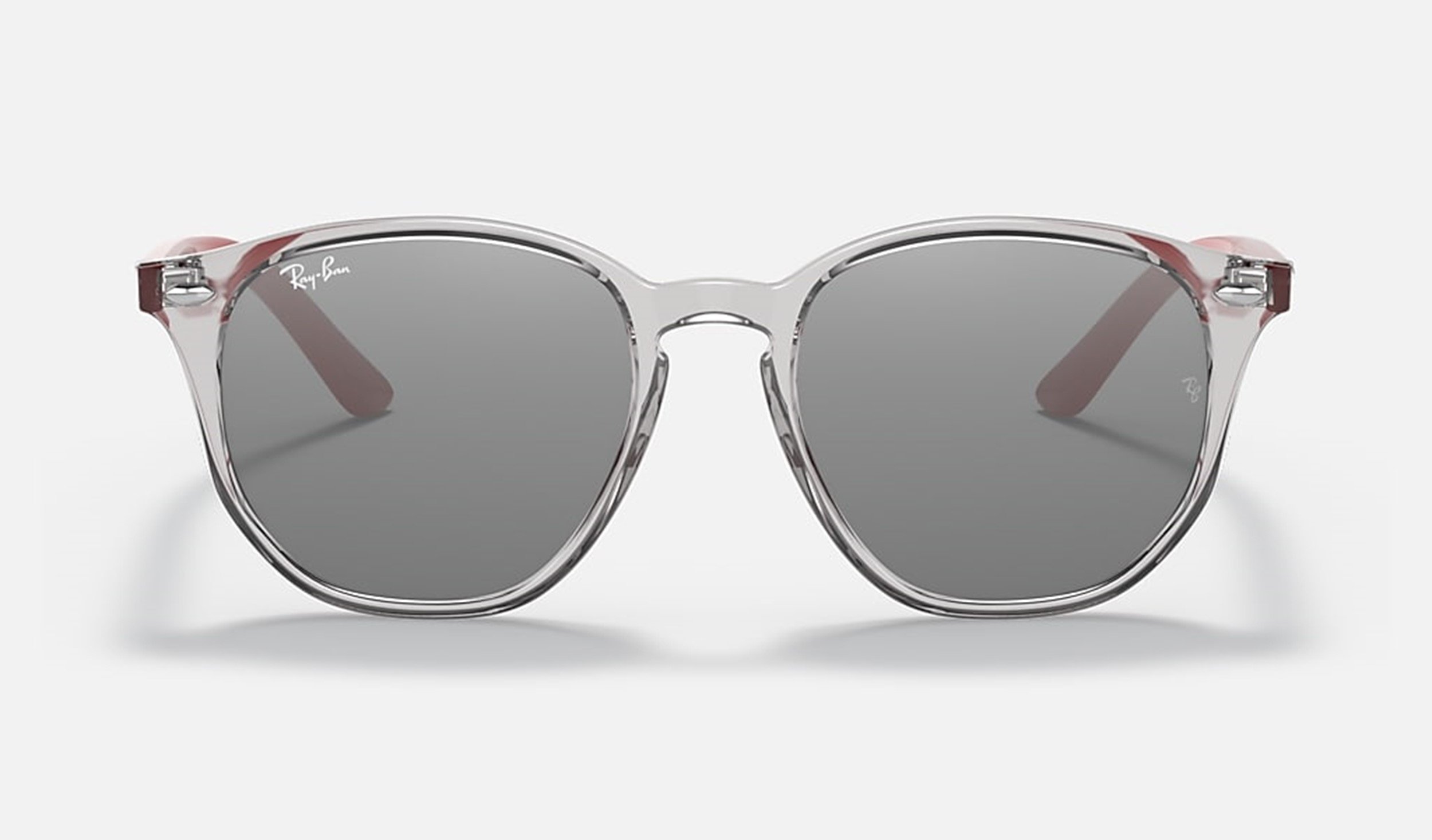 Kids Ray-Ban Junior Transparent Grey & Red Sunglasses RJ9070S 7063/6G 46 - Image 2