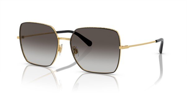 Dolce & Gabbana Women'sBlack on Gold Metal Sunglasses DG2242 13348G 57