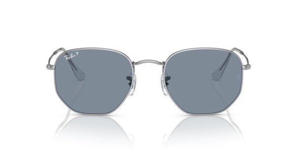 Ray-Ban Hexagonal Polished Silver Blue Polarized Sunglasses RB3548N 003/02 51 - Image 2