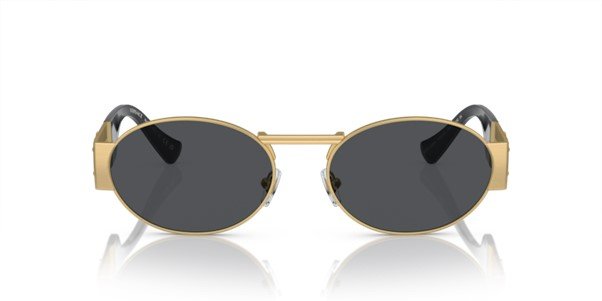 Versace Gold & Black Metal Unisex Sunglasses VE2264 100287 56 - Image 2