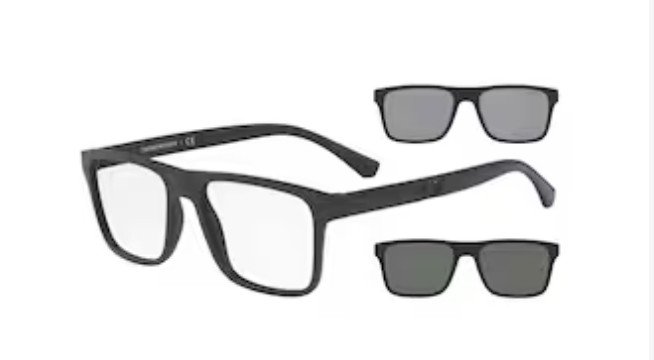 Emporio Armani Matte Black Men's Optical with Clip-On EA4115 58011W / 52 - Image 3