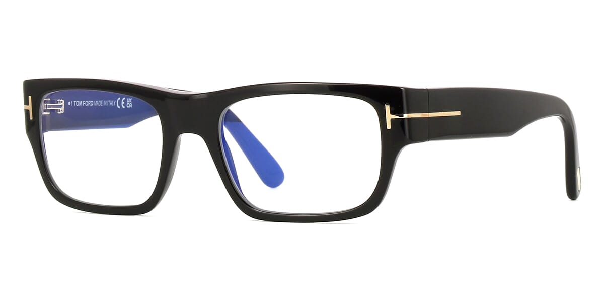 Tom Ford Shiny Black with Blue Control Unisex Optical TF6034-B 001 54