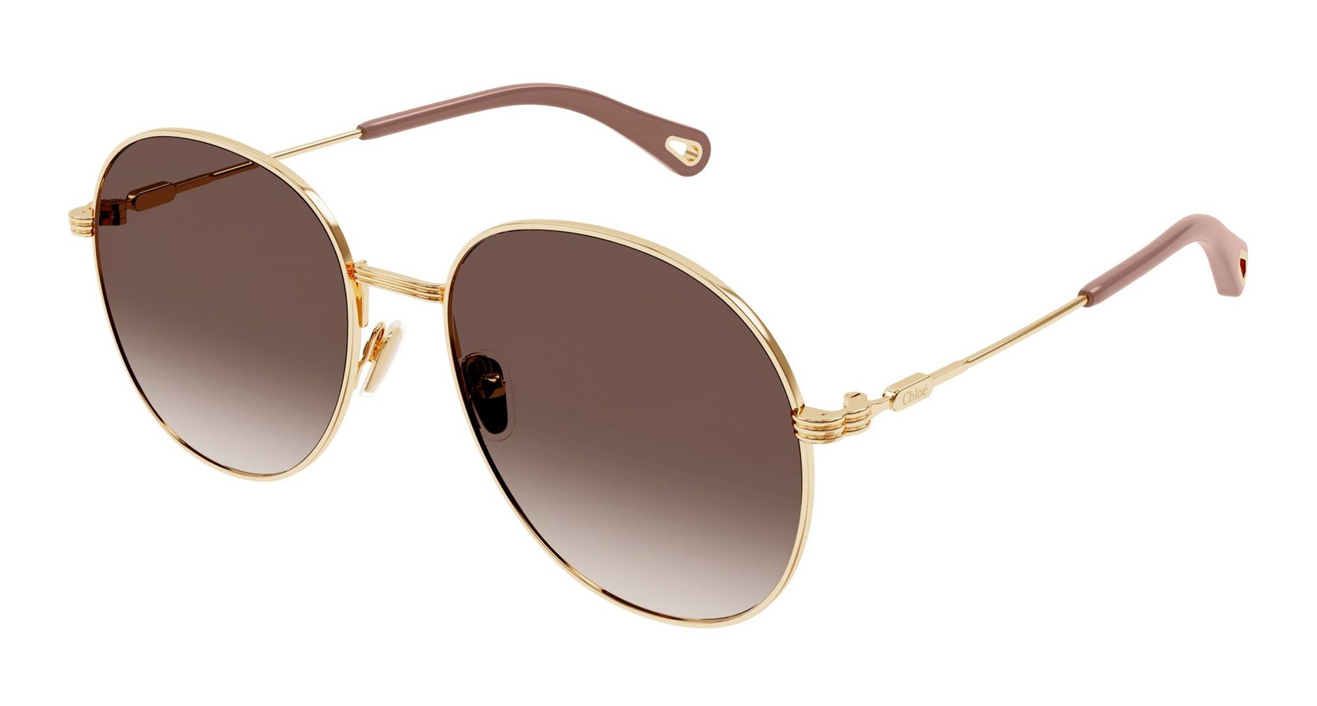 CHLOE ROUND GOLD LADIES SUNGLASSES CH0178S-002 57
